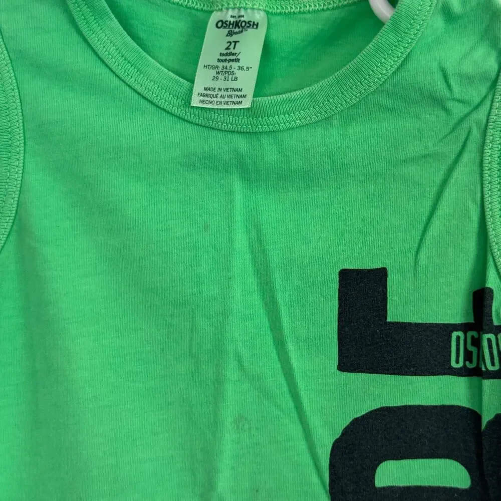 OshKosh Green SURF Tank Top Size 2T